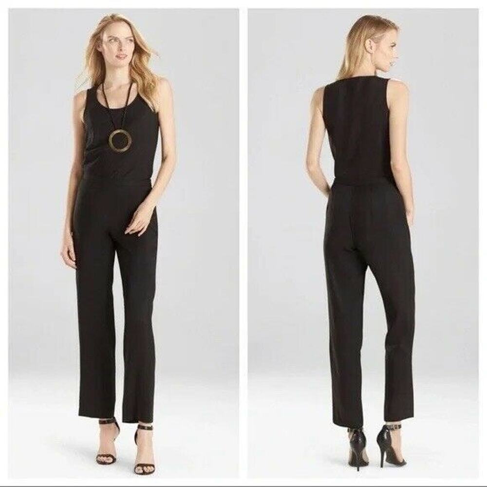 NWT Natori Size 14W Sanded Twill Silky Slack Pants Black Flat Front MSRP $238